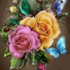 Obraz diamentowy DIY retro kwiaty [22160000644]